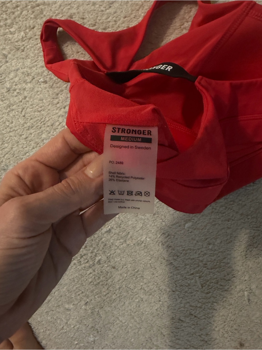 STRONGER Red Racerback Sports Bra - Picture 3 of 3